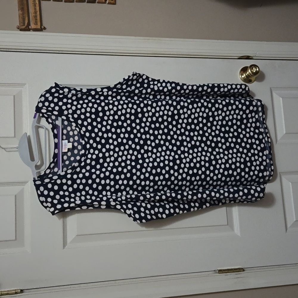 Navy Blue with White Polka dots LuLaRoe Cocoa.